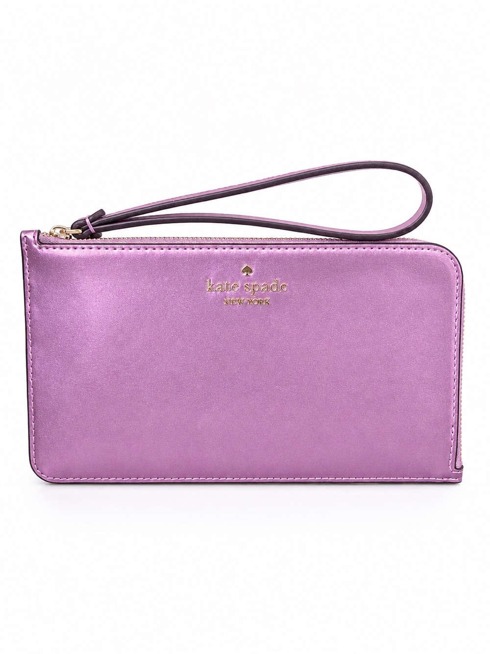 Kate Spade Lucy Medium L-zip Wristlet- Quartz Pink